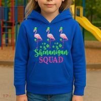 Shenanigan Squad Irish Flamingo Leprechaun St Patrick's Day Kids Hoodie thumb 3