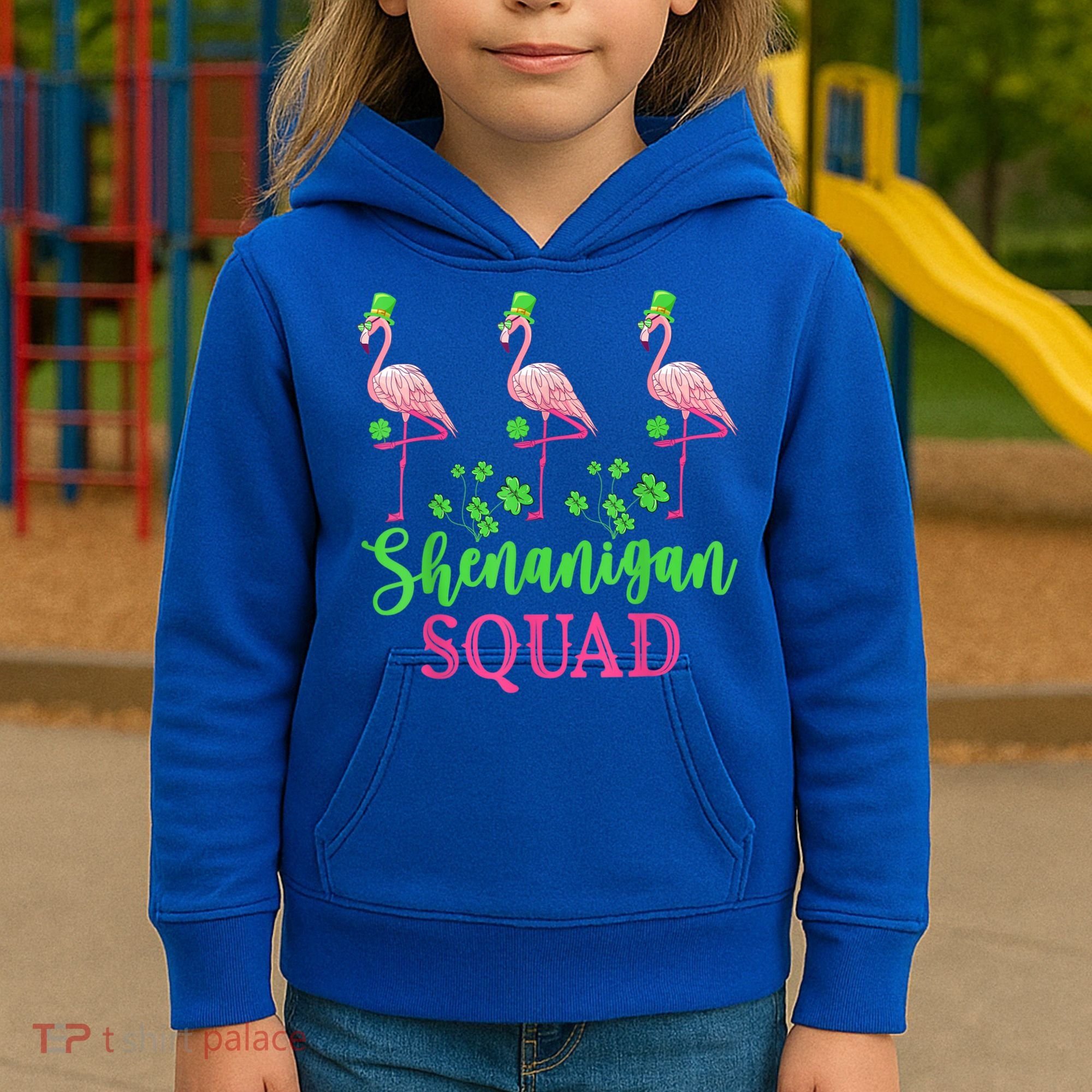 Shenanigan Squad Irish Flamingo Leprechaun St Patrick's Day Kids Hoodie