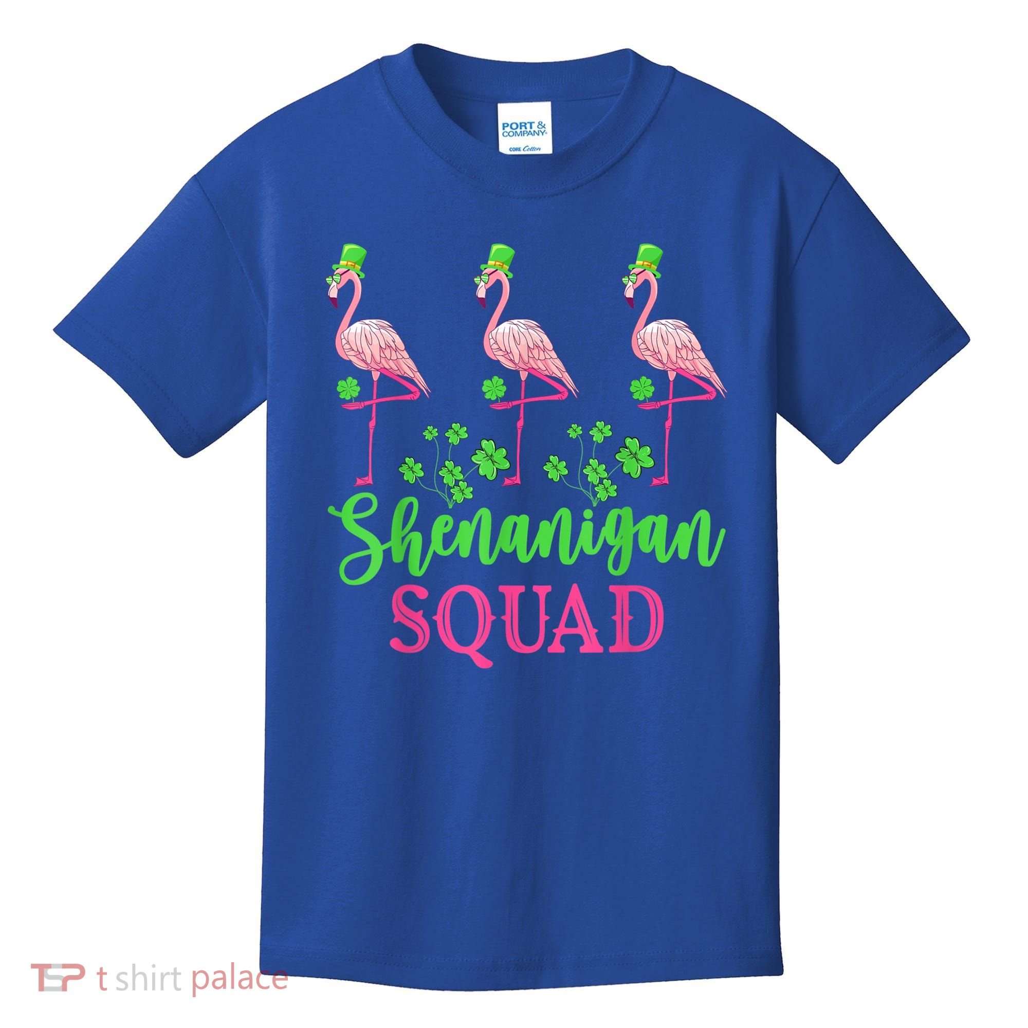 Shenanigan Squad Irish Flamingo Leprechaun St Patrick's Day Kids T-Shirt