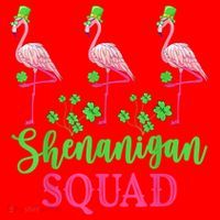 Shenanigan Squad Irish Flamingo Leprechaun St Patrick's Day Santa Hat thumb 1
