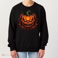 Scary Spooky Jack O Lantern Face Pumpkin Halloween Women's Sweatshirt thumb 0