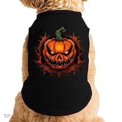 Scary Spooky Jack O Lantern Face Pumpkin Halloween Doggie Tank