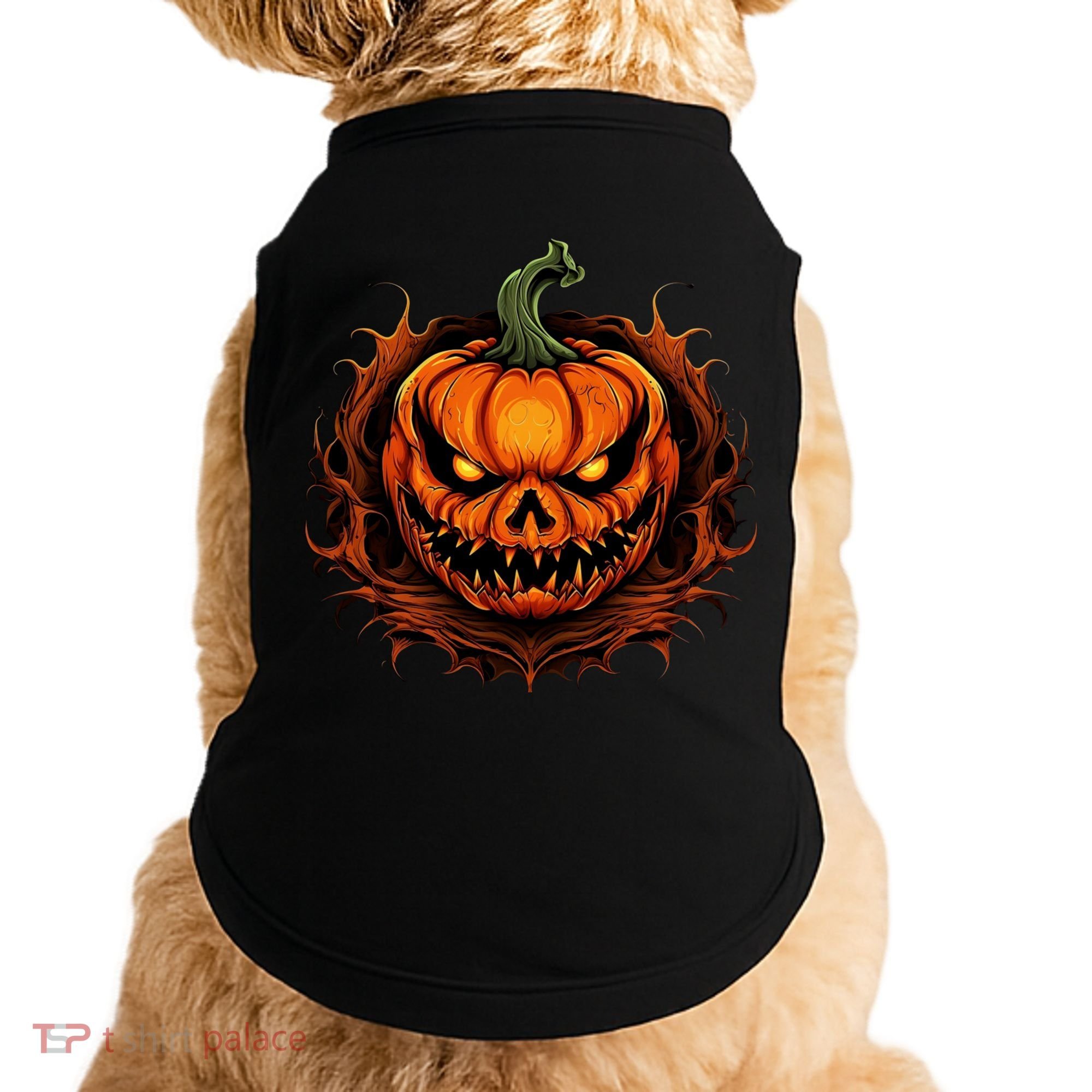 Scary Spooky Jack O Lantern Face Pumpkin Halloween Doggie Tank