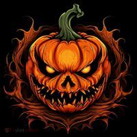 Scary Spooky Jack O Lantern Face Pumpkin Halloween Long Sleeve Shirt thumb 2