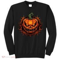 Scary Spooky Jack O Lantern Face Pumpkin Halloween Sweatshirt thumb 0