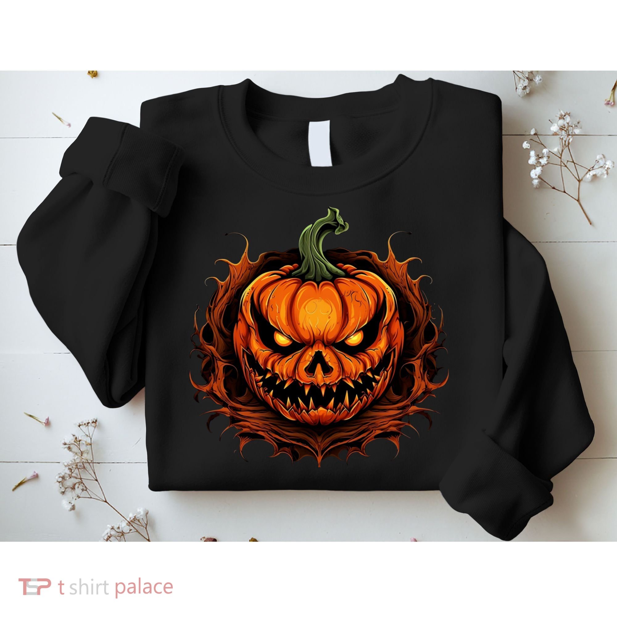 Scary Spooky Jack O Lantern Face Pumpkin Halloween Sweatshirt