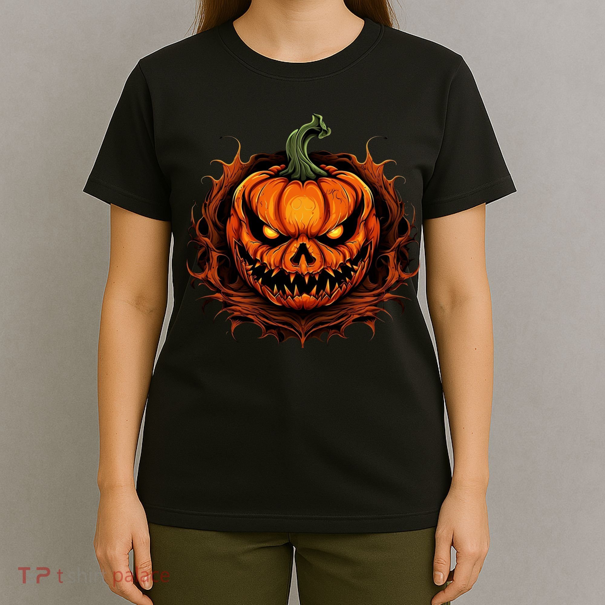 Scary Spooky Jack O Lantern Face Pumpkin Halloween T-Shirt