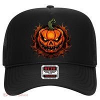 Scary Spooky Jack O Lantern Face Pumpkin Halloween Hat thumb 0