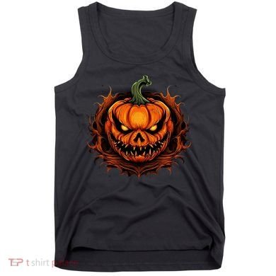 Scary Spooky Jack O Lantern Face Pumpkin Halloween Tank Top
