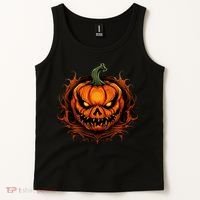Scary Spooky Jack O Lantern Face Pumpkin Halloween Tank Top thumb 2