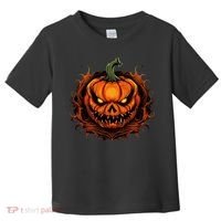 Scary Spooky Jack O Lantern Face Pumpkin Halloween Toddler T-Shirt thumb 0