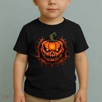 Scary Spooky Jack O Lantern Face Pumpkin Halloween Toddler T-Shirt thumb 2