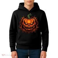 Scary Spooky Jack O Lantern Face Pumpkin Halloween Kids Hoodie thumb 4