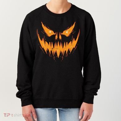 Scary Spooky Jack O Lantern Face Pumpkin Halloween Funny Women's Sweatshirt