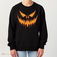 Scary Spooky Jack O Lantern Face Pumpkin Halloween Funny Women's Sweatshirt thumb 0