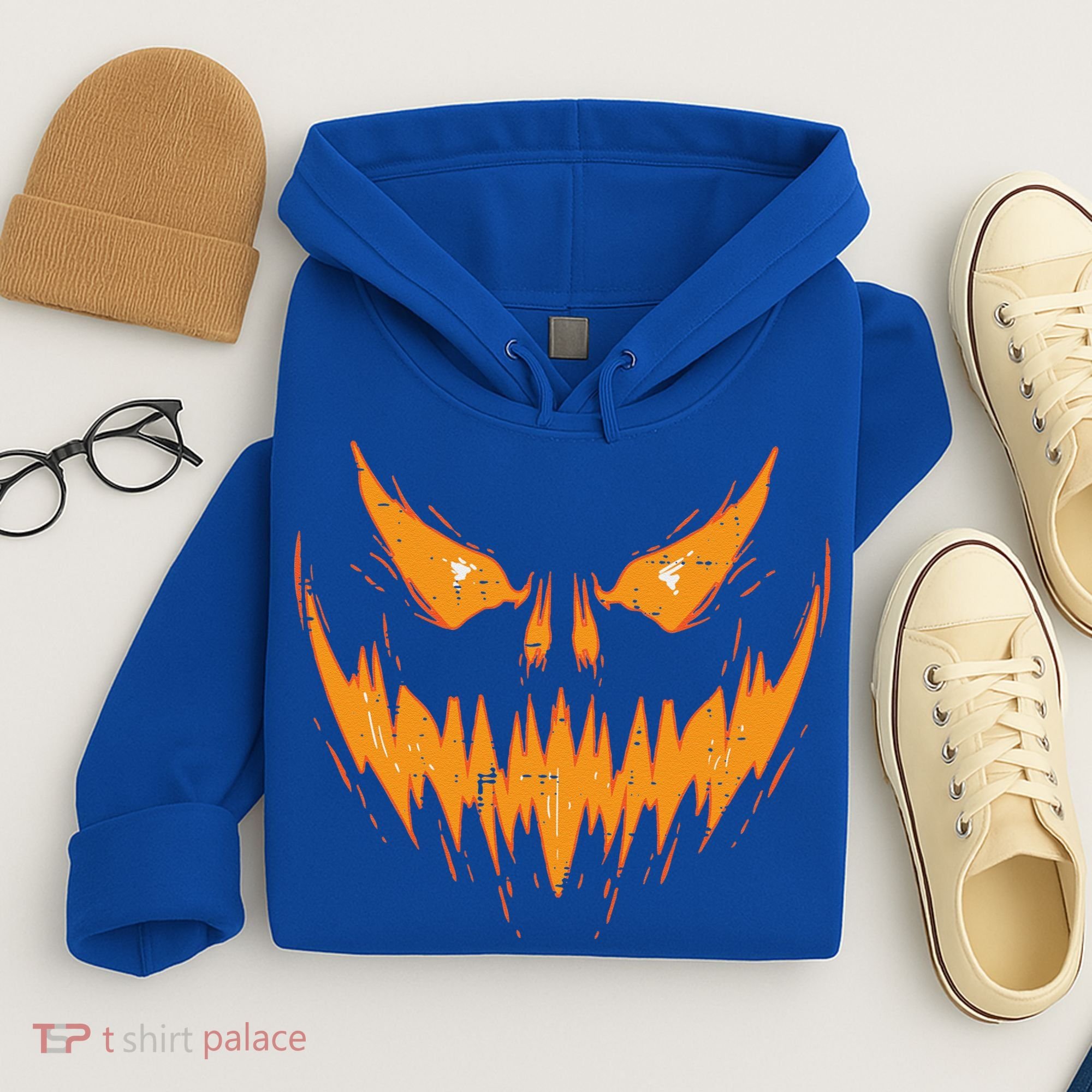Scary Spooky Jack O Lantern Face Pumpkin Halloween Funny Hoodie