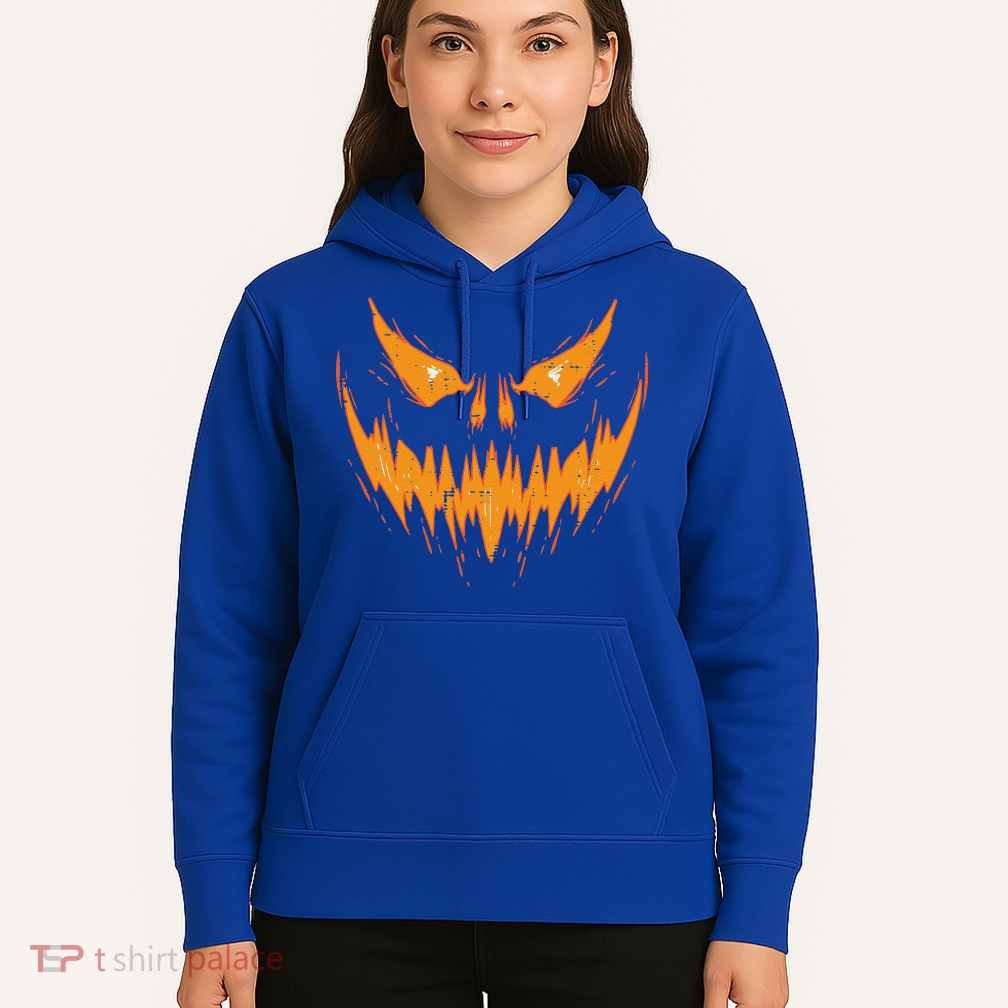 Scary Spooky Jack O Lantern Face Pumpkin Halloween Funny Hoodie