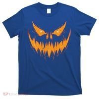 Scary Spooky Jack O Lantern Face Pumpkin Halloween Funny T-Shirt thumb 0