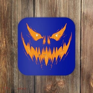 Scary Spooky Jack O Lantern Face Pumpkin Halloween Funny Coaster