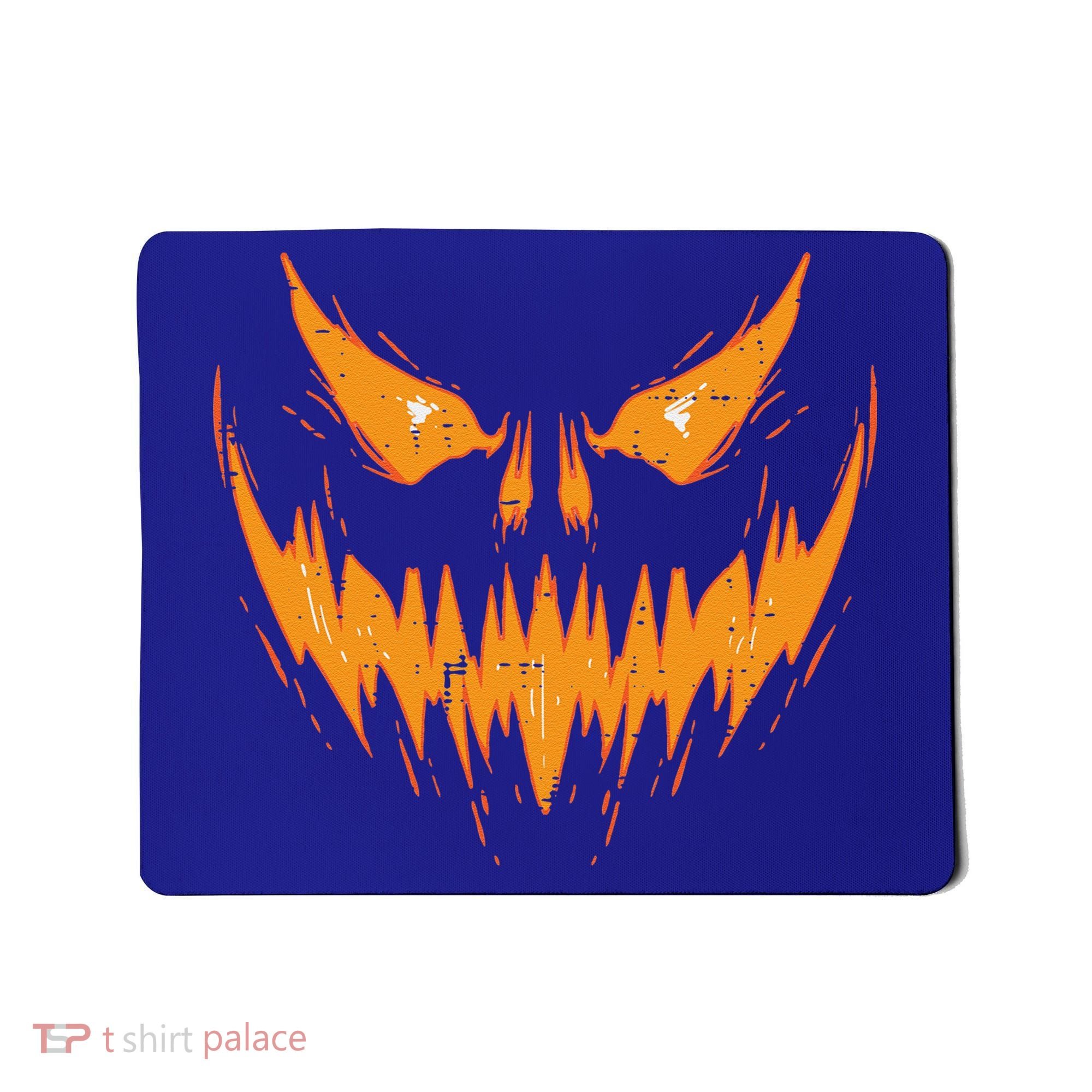 Scary Spooky Jack O Lantern Face Pumpkin Halloween Funny Mousepad