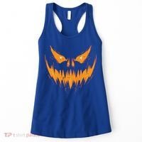 Scary Spooky Jack O Lantern Face Pumpkin Halloween Funny Women's Tank Top thumb 0