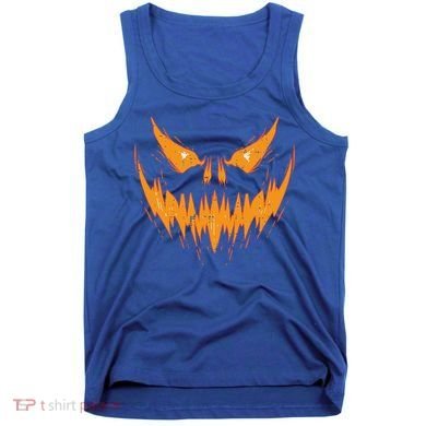 Scary Spooky Jack O Lantern Face Pumpkin Halloween Funny Tank Top