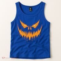 Scary Spooky Jack O Lantern Face Pumpkin Halloween Funny Tank Top thumb 2