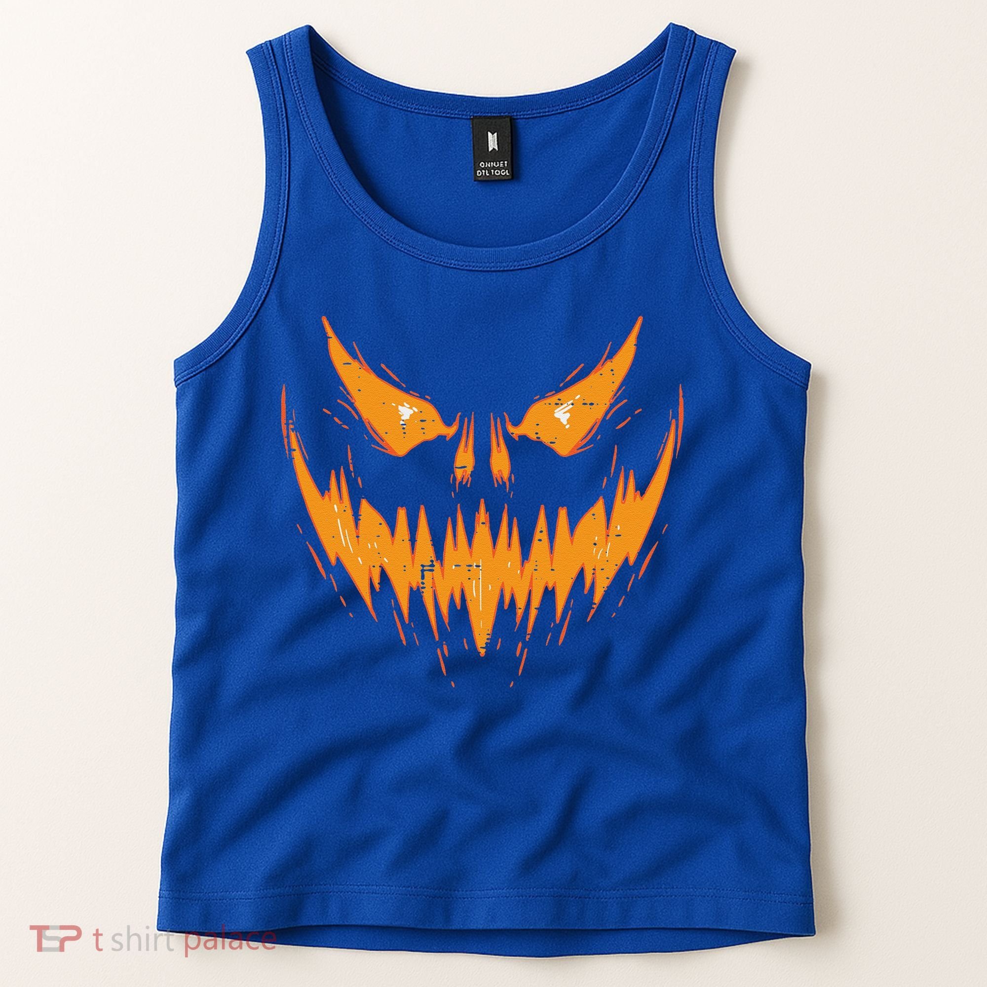 Scary Spooky Jack O Lantern Face Pumpkin Halloween Funny Tank Top