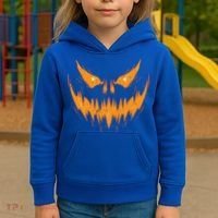 Scary Spooky Jack O Lantern Face Pumpkin Halloween Funny Kids Hoodie thumb 3