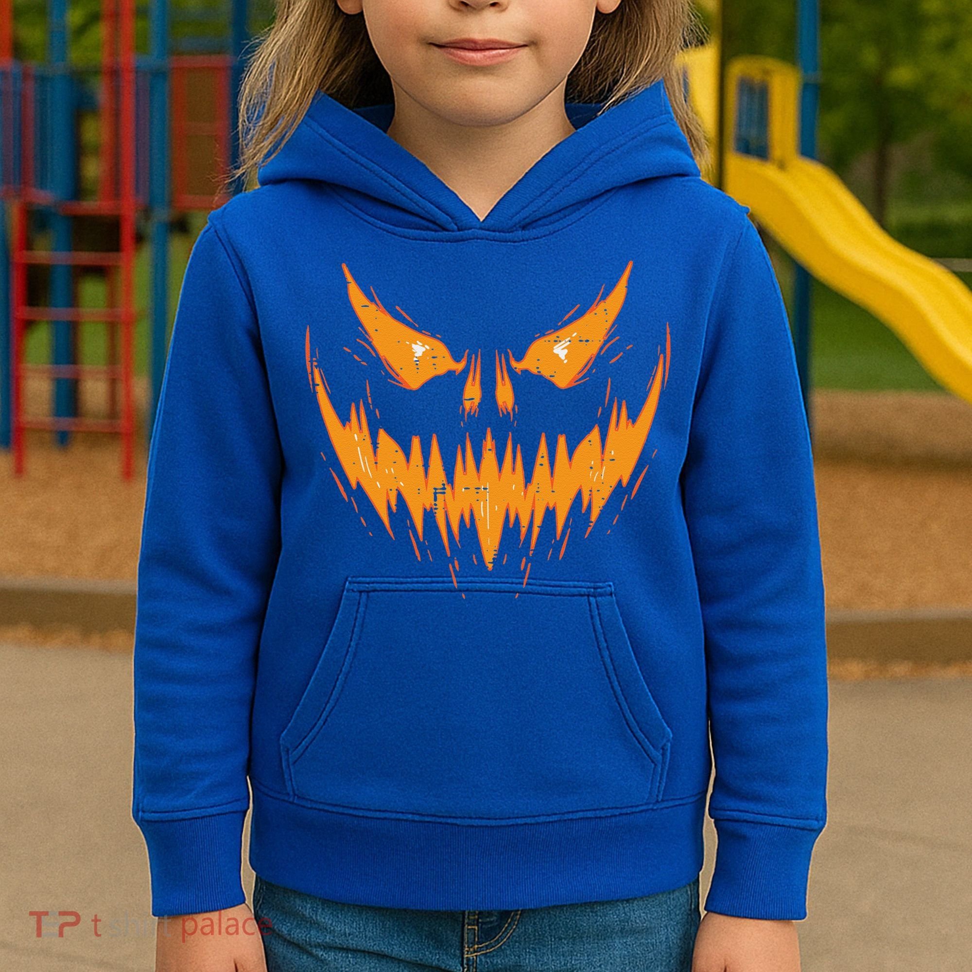 Scary Spooky Jack O Lantern Face Pumpkin Halloween Funny Kids Hoodie