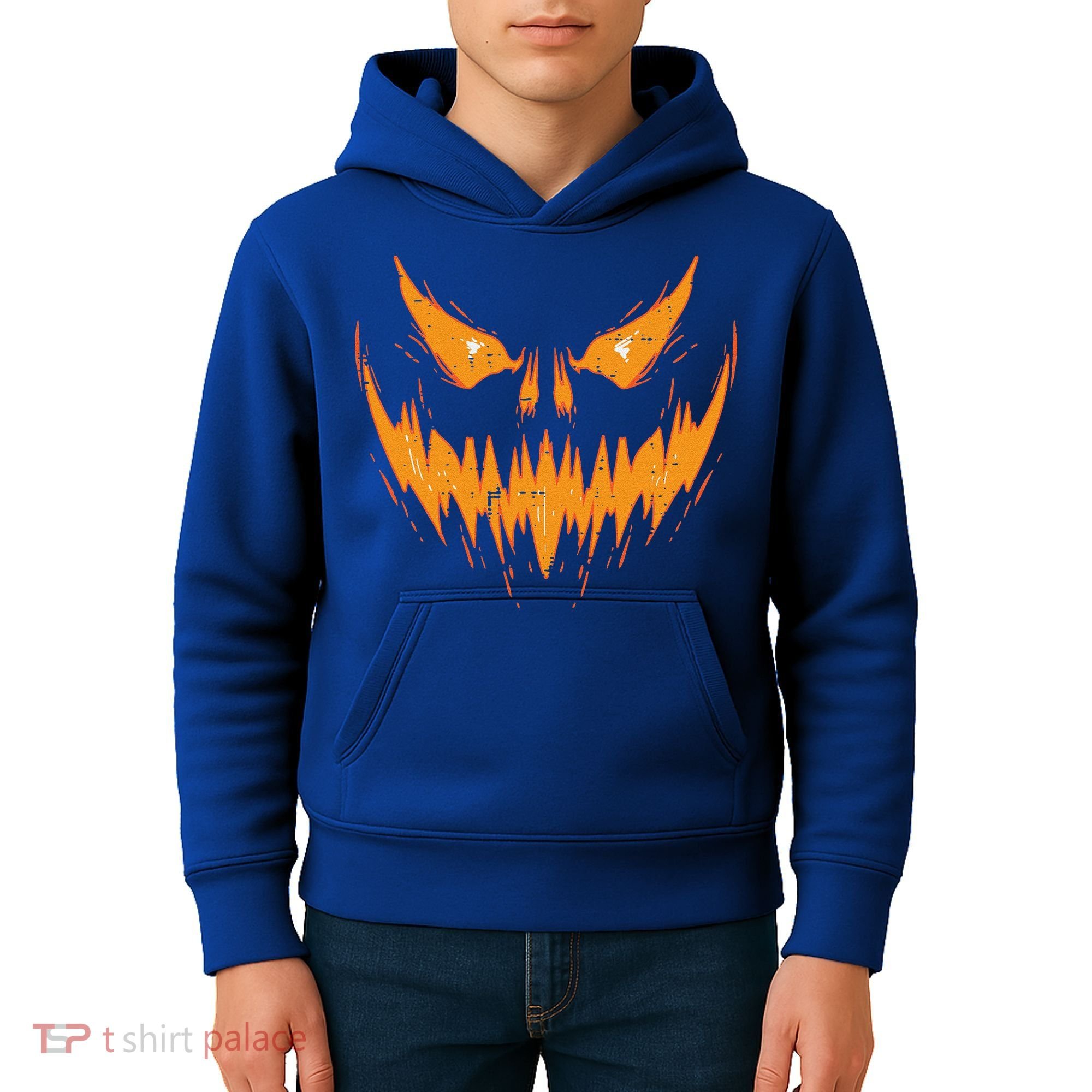 Scary Spooky Jack O Lantern Face Pumpkin Halloween Funny Kids Hoodie