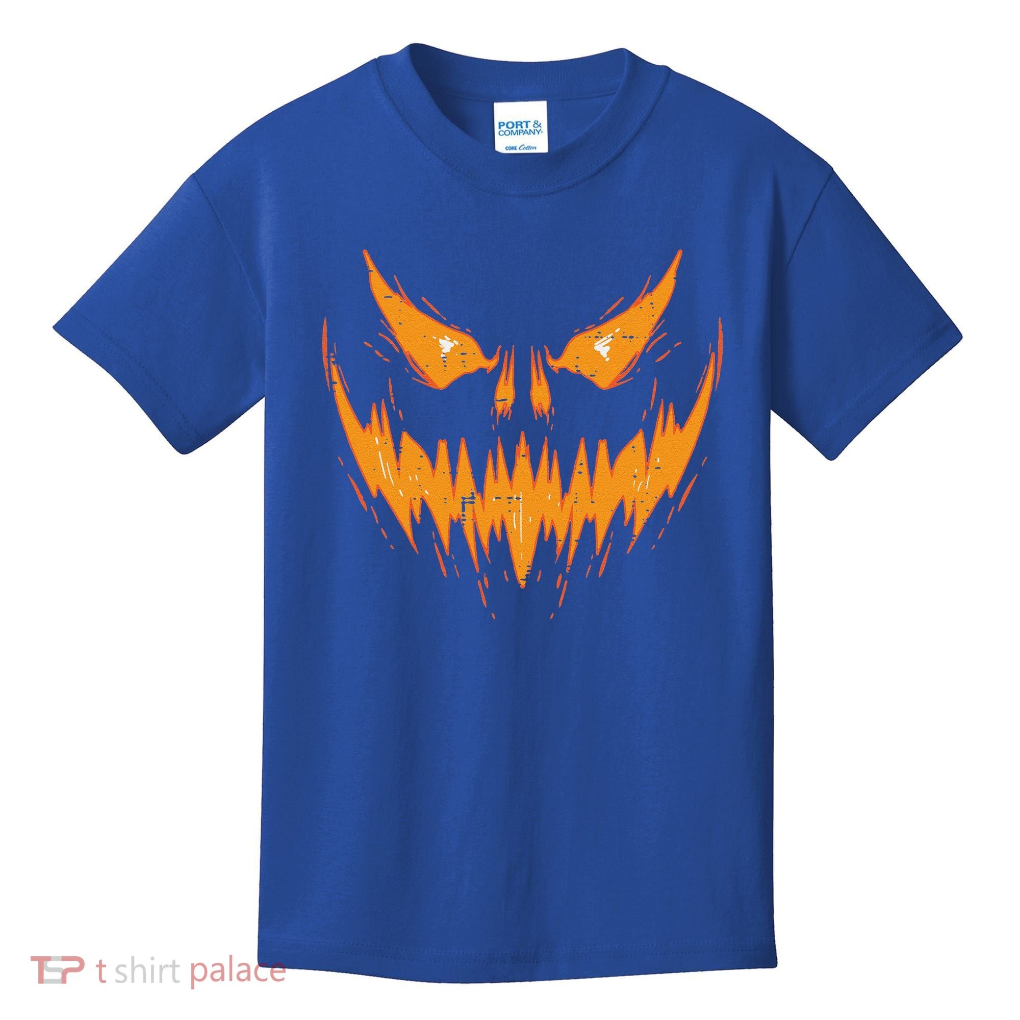 Scary Spooky Jack O Lantern Face Pumpkin Halloween Funny Kids T-Shirt
