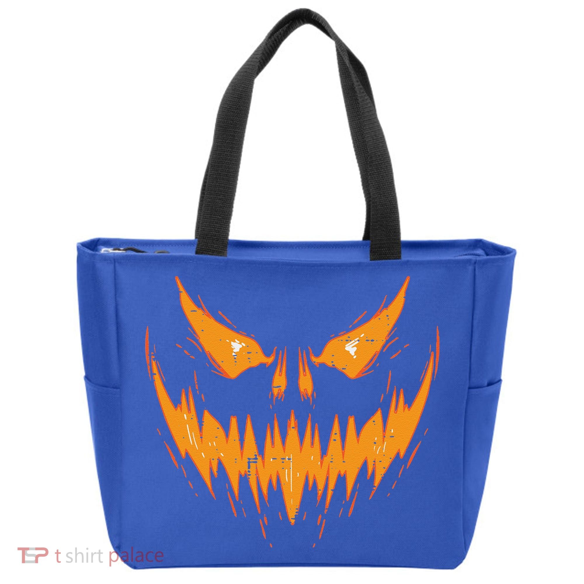 Scary Spooky Jack O Lantern Face Pumpkin Halloween Funny Tote Bag