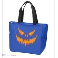 Scary Spooky Jack O Lantern Face Pumpkin Halloween Funny Tote Bag thumb 3