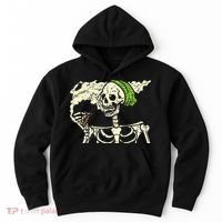 Smoking Skeleton Joint Funny Weed Pot 420 Cannabis Halloween Hoodie thumb 0
