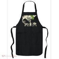 Smoking Skeleton Joint Funny Weed Pot 420 Cannabis Halloween Apron thumb 0