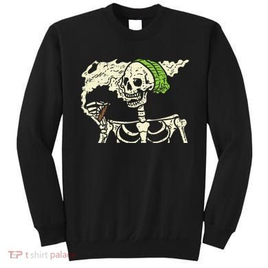 Smoking Skeleton Joint Funny Weed Pot 420 Cannabis Halloween Sweatshirt