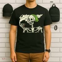 Smoking Skeleton Joint Funny Weed Pot 420 Cannabis Halloween T-Shirt thumb 6
