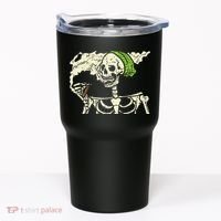Smoking Skeleton Joint Funny Weed Pot 420 Cannabis Halloween Tumbler thumb 0