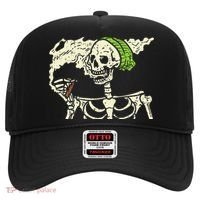 Smoking Skeleton Joint Funny Weed Pot 420 Cannabis Halloween Hat thumb 0
