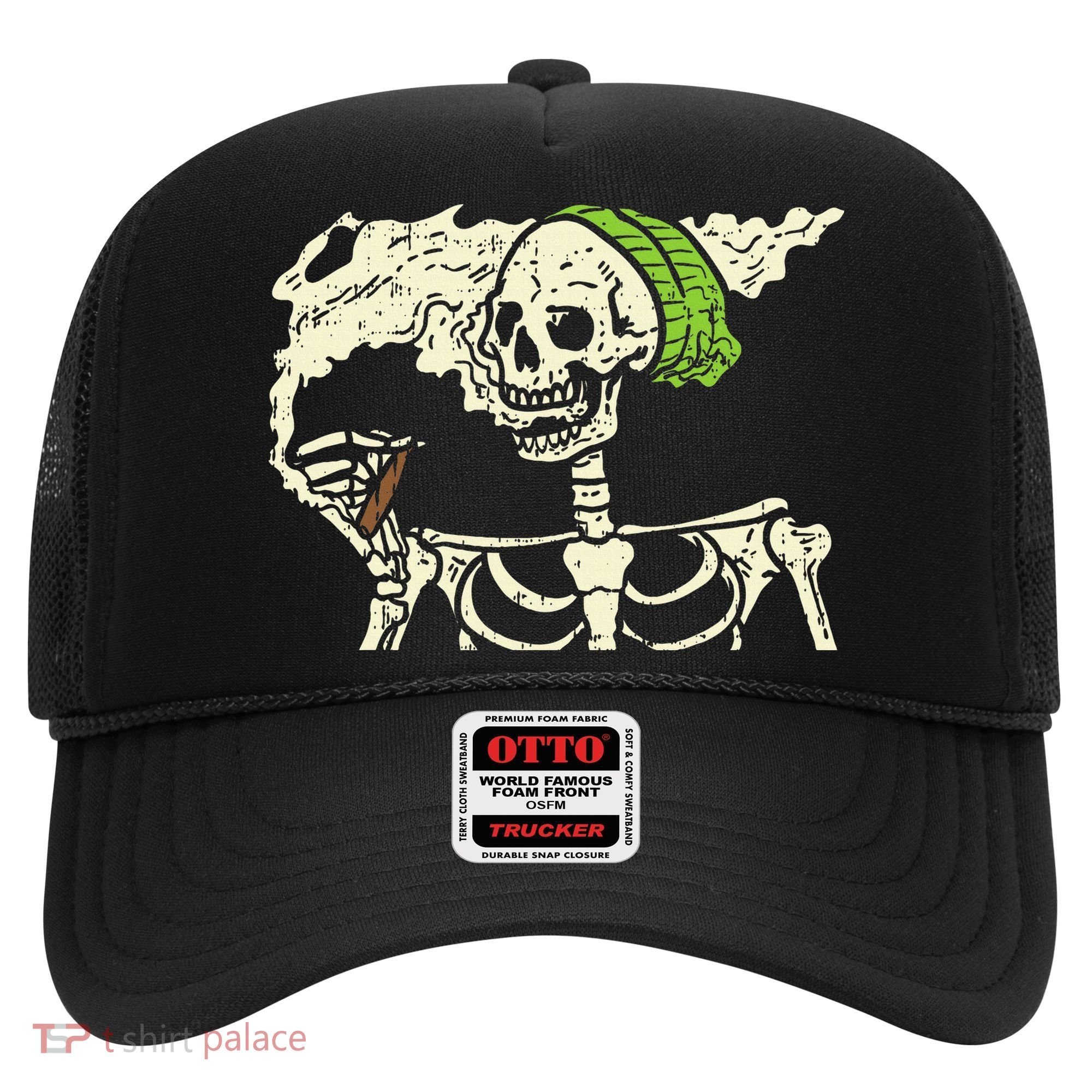 Smoking Skeleton Joint Funny Weed Pot 420 Cannabis Halloween Hat