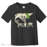 Smoking Skeleton Joint Funny Weed Pot 420 Cannabis Halloween Toddler T-Shirt thumb 0