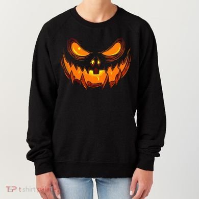 Scary Spooky Jack O Lantern Face Pumpkin Halloween Women's Sweatshirt