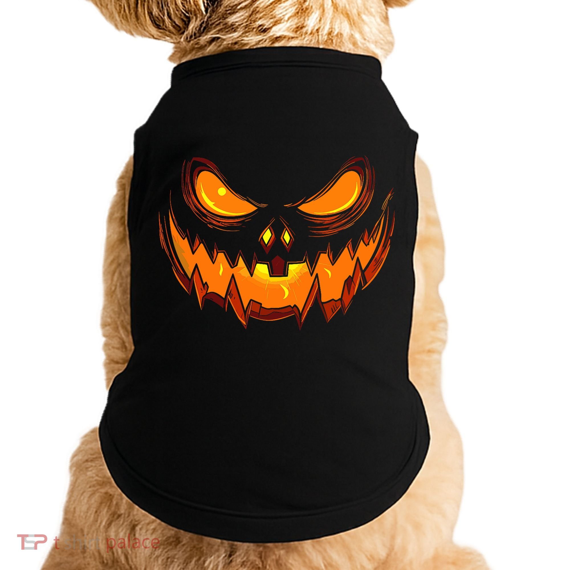 Scary Spooky Jack O Lantern Face Pumpkin Halloween Doggie Tank