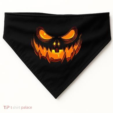 Scary Spooky Jack O Lantern Face Pumpkin Halloween USA-Made Doggie Bandana