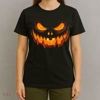 Scary Spooky Jack O Lantern Face Pumpkin Halloween T-Shirt thumb 4