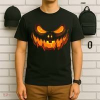Scary Spooky Jack O Lantern Face Pumpkin Halloween T-Shirt thumb 6