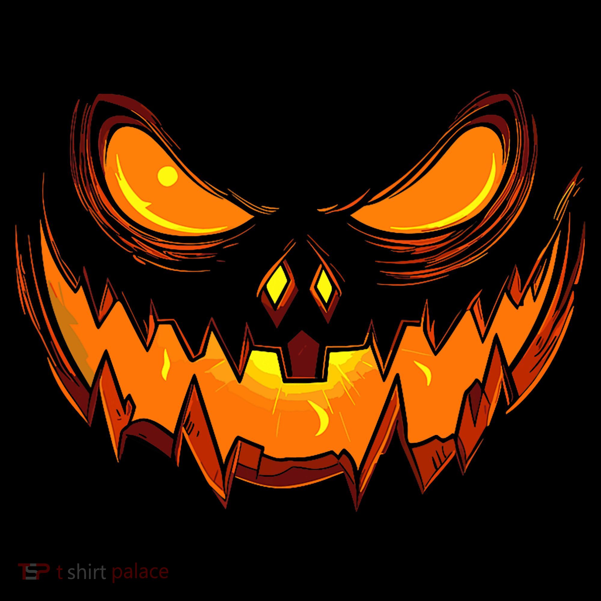 Scary Spooky Jack O Lantern Face Pumpkin Halloween T-Shirt