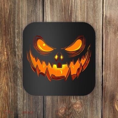 Scary Spooky Jack O Lantern Face Pumpkin Halloween Coaster