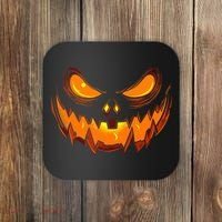 Scary Spooky Jack O Lantern Face Pumpkin Halloween Coaster thumb 0